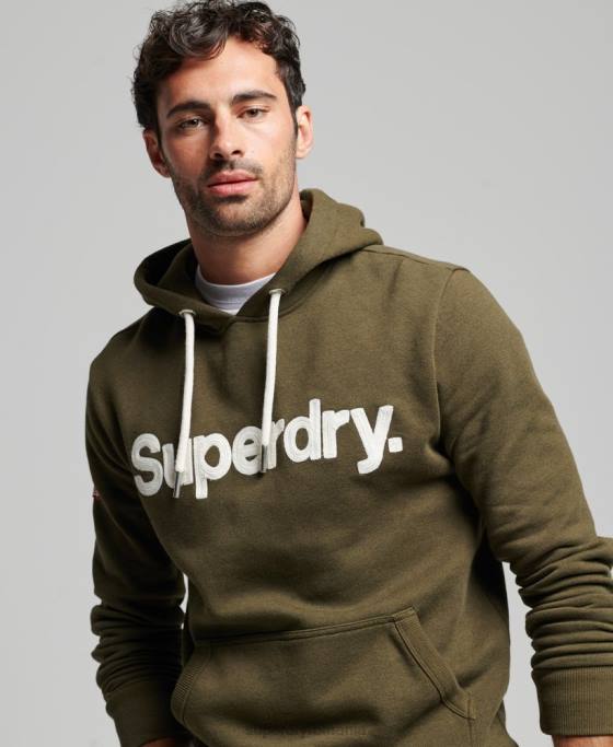 Superdry hanorac clasic cu logo vintage core îmbrăcăminte verde bărbați JX0Z659
