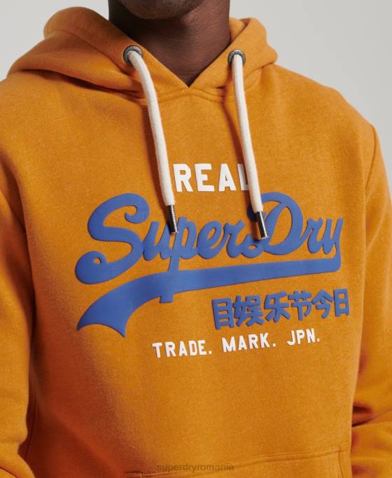 Superdry hanorac clasic cu logo vintage îmbrăcăminte galben bărbați JX0Z5146