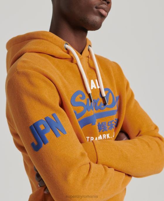 Superdry hanorac clasic cu logo vintage îmbrăcăminte galben bărbați JX0Z5146