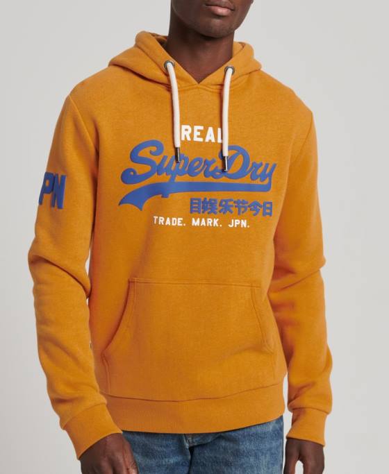 Superdry hanorac clasic cu logo vintage îmbrăcăminte galben bărbați JX0Z5146