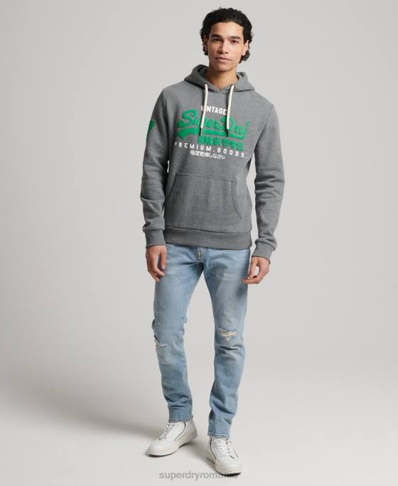 Superdry hanorac clasic cu logo vintage îmbrăcăminte gri bărbați JX0Z5155