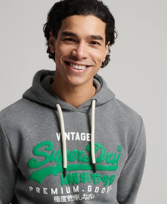 Superdry hanorac clasic cu logo vintage îmbrăcăminte gri bărbați JX0Z5155