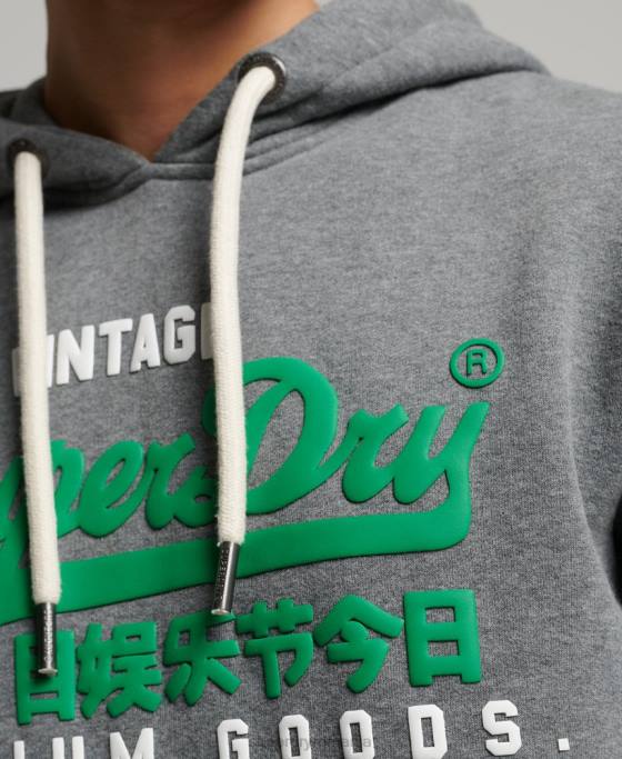 Superdry hanorac clasic cu logo vintage îmbrăcăminte gri bărbați JX0Z5155