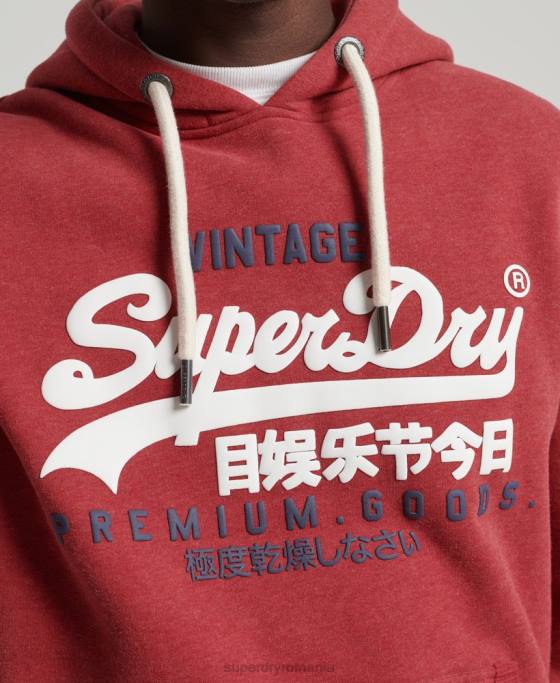 Superdry hanorac clasic cu logo vintage îmbrăcăminte roșu bărbați JX0Z5156