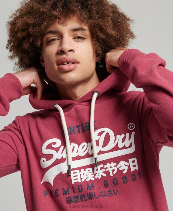 Superdry hanorac clasic cu logo vintage îmbrăcăminte roșu bărbați JX0Z826