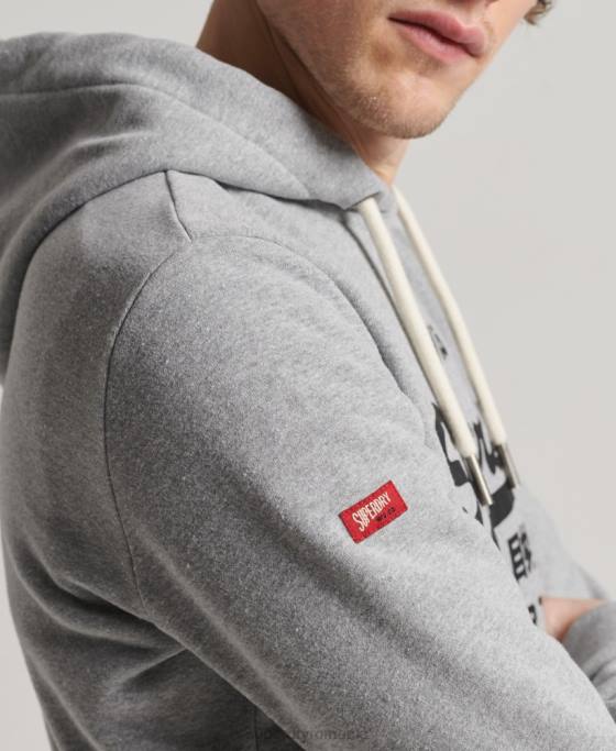Superdry hanorac clasic magazin logo vintage îmbrăcăminte gri bărbați JX0Z502