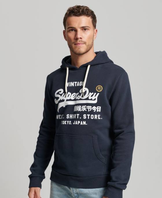 Superdry hanorac clasic magazin logo vintage îmbrăcăminte marina bărbați JX0Z584
