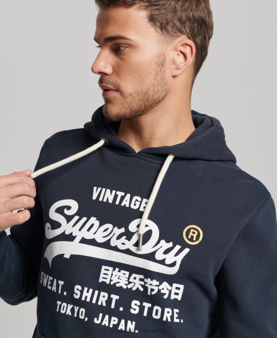 Superdry hanorac clasic magazin logo vintage îmbrăcăminte marina bărbați JX0Z584