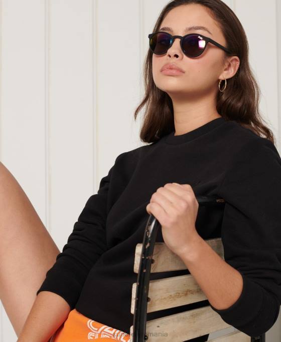 Superdry hanorac clasic portocaliu label îmbrăcăminte negru femei JX0Z6130