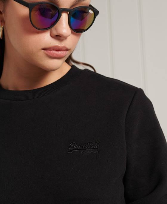 Superdry hanorac clasic portocaliu label îmbrăcăminte negru femei JX0Z6130