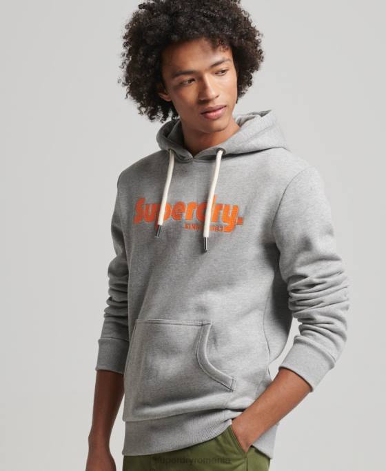 Superdry hanorac clasic teren vintage îmbrăcăminte gri deschis bărbați JX0Z607