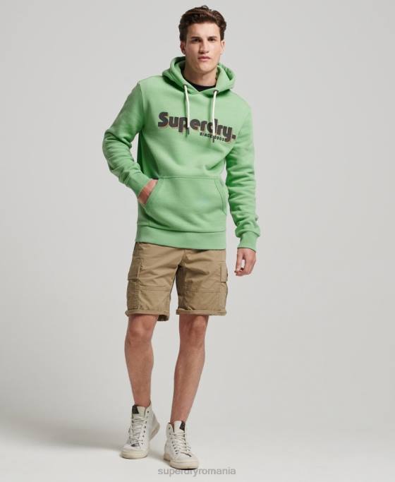 Superdry hanorac clasic terrain logo îmbrăcăminte verde bărbați JX0Z38
