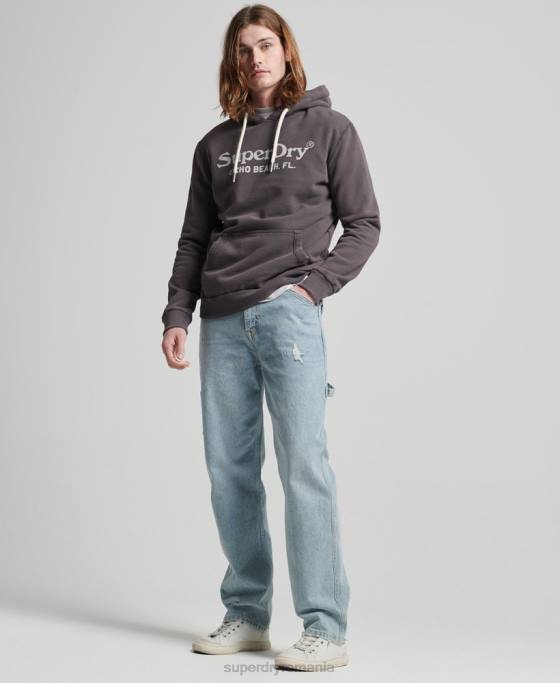 Superdry hanorac clasic vintage venue îmbrăcăminte gri inchis bărbați JX0Z508
