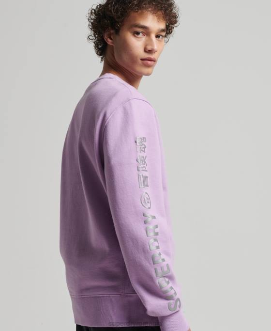 Superdry hanorac cod liniar loose crew îmbrăcăminte Violet bărbați JX0Z3459