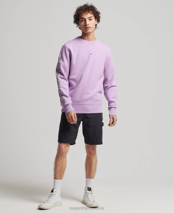Superdry hanorac cod liniar loose crew îmbrăcăminte Violet bărbați JX0Z3459
