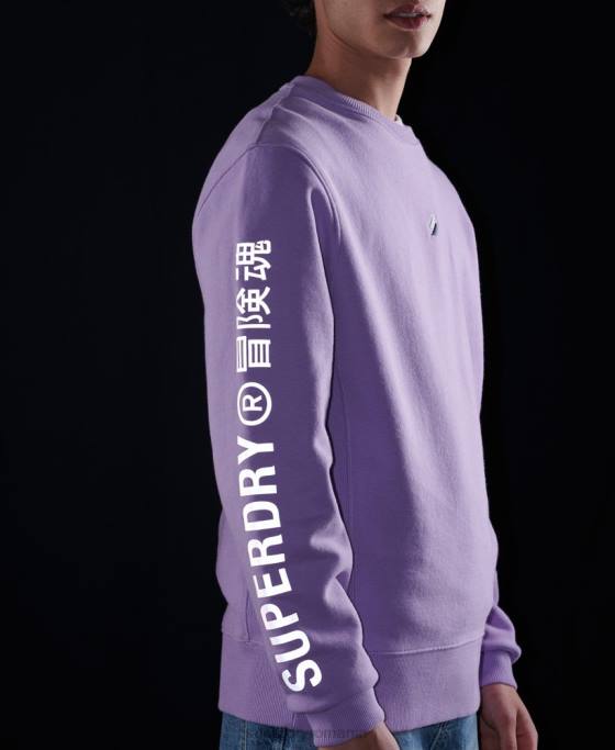 Superdry hanorac cod liniar loose crew îmbrăcăminte Violet bărbați JX0Z3459
