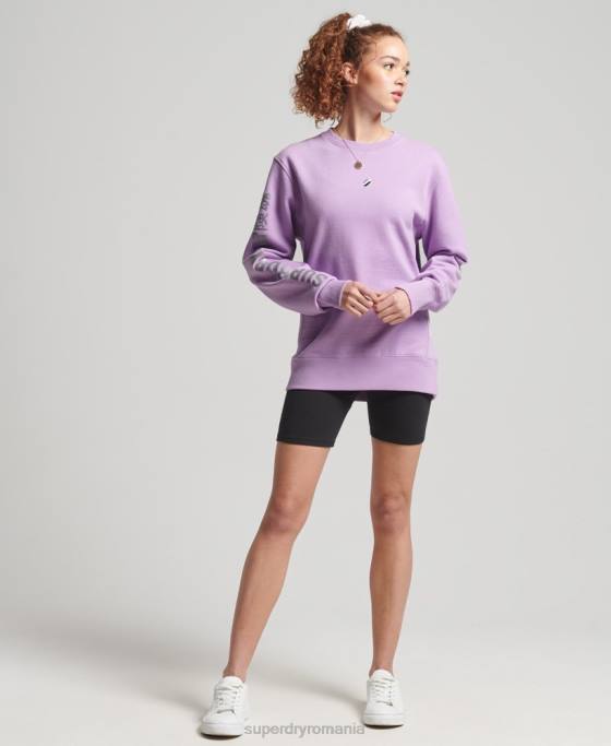 Superdry hanorac cod liniar loose crew îmbrăcăminte Violet femei JX0Z6016