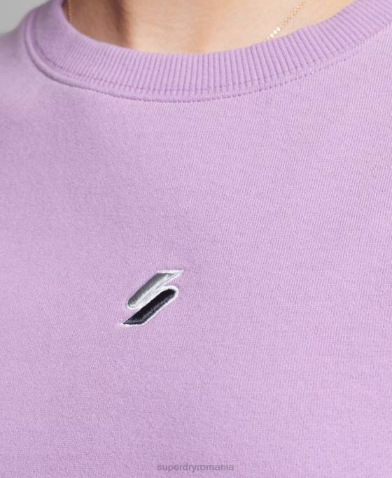 Superdry hanorac cod liniar loose crew îmbrăcăminte Violet femei JX0Z6016