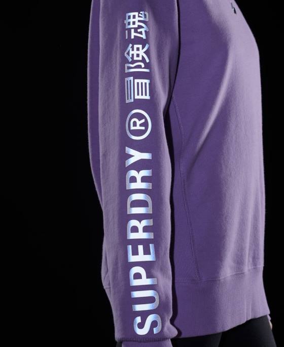 Superdry hanorac cod liniar loose crew îmbrăcăminte Violet femei JX0Z6016