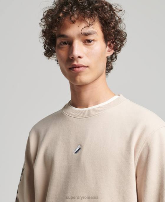 Superdry hanorac cod liniar loose crew îmbrăcăminte bej bărbați JX0Z5909
