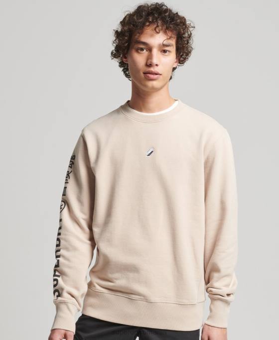 Superdry hanorac cod liniar loose crew îmbrăcăminte bej bărbați JX0Z5909