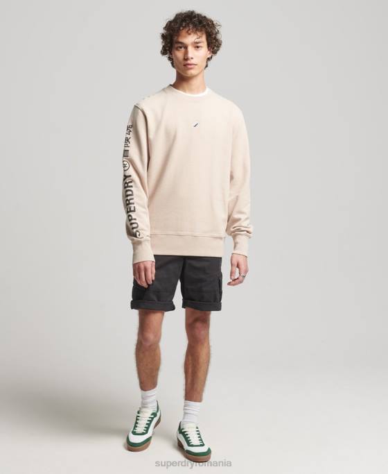 Superdry hanorac cod liniar loose crew îmbrăcăminte bej bărbați JX0Z5909