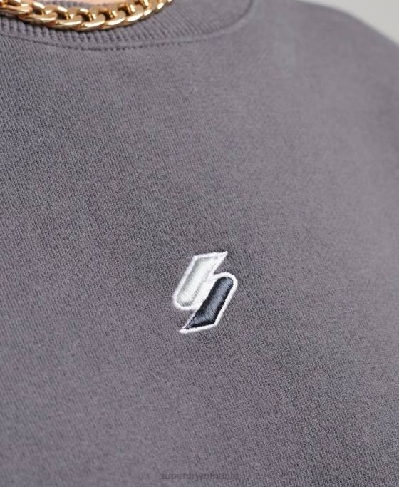 Superdry hanorac cod liniar loose crew îmbrăcăminte gri inchis femei JX0Z5899