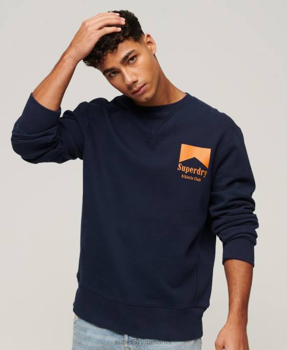Superdry hanorac code athletic club crew îmbrăcăminte marina bărbați JX0Z530