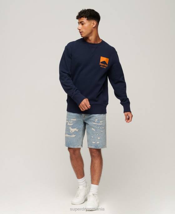 Superdry hanorac code athletic club crew îmbrăcăminte marina bărbați JX0Z530