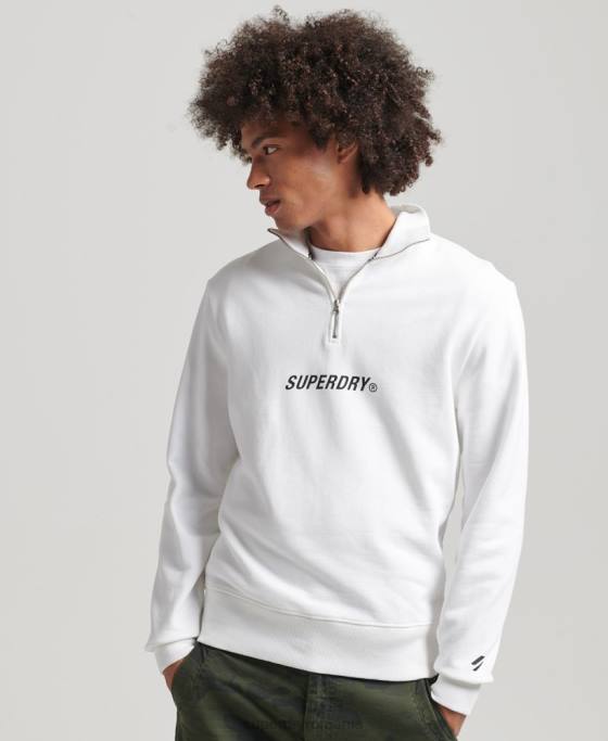 Superdry hanorac code core sport cu jumătate de fermoar îmbrăcăminte alb bărbați JX0Z5182