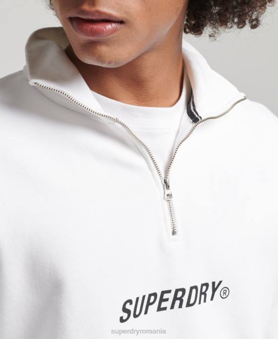 Superdry hanorac code core sport cu jumătate de fermoar îmbrăcăminte alb bărbați JX0Z5182