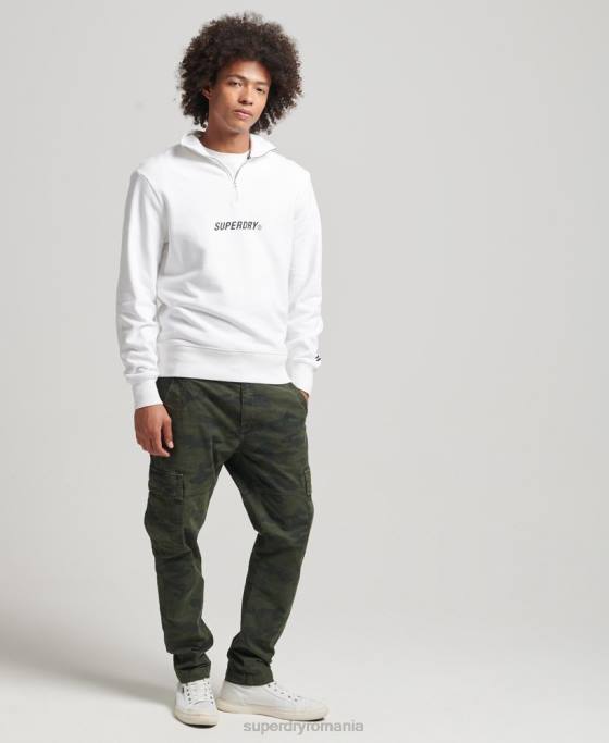 Superdry hanorac code core sport cu jumătate de fermoar îmbrăcăminte alb bărbați JX0Z5182