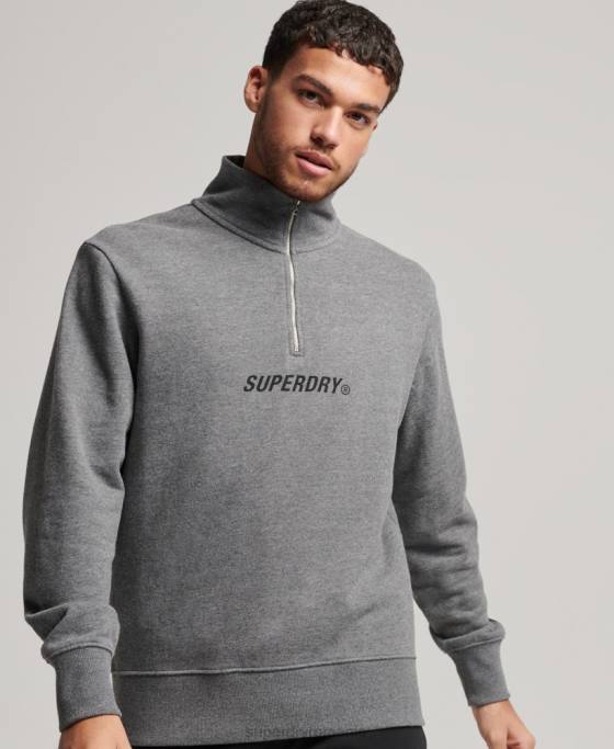 Superdry hanorac code core sport cu jumătate de fermoar îmbrăcăminte gri inchis bărbați JX0Z757
