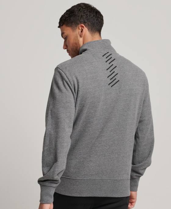 Superdry hanorac code core sport cu jumătate de fermoar îmbrăcăminte gri inchis bărbați JX0Z757