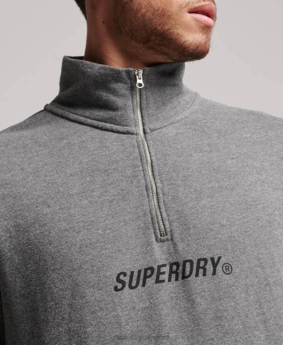 Superdry hanorac code core sport cu jumătate de fermoar îmbrăcăminte gri inchis bărbați JX0Z757