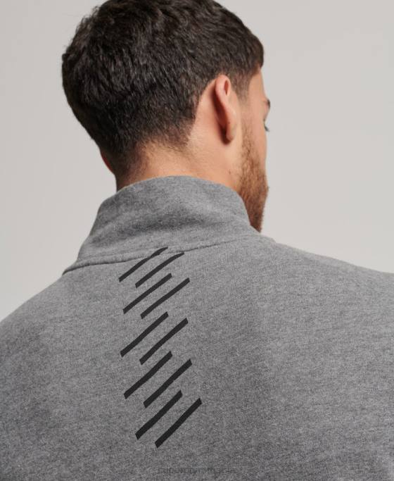 Superdry hanorac code core sport cu jumătate de fermoar îmbrăcăminte gri inchis bărbați JX0Z757