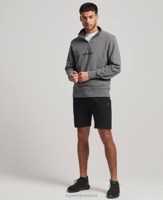 Superdry hanorac code core sport cu jumătate de fermoar îmbrăcăminte gri inchis bărbați JX0Z757