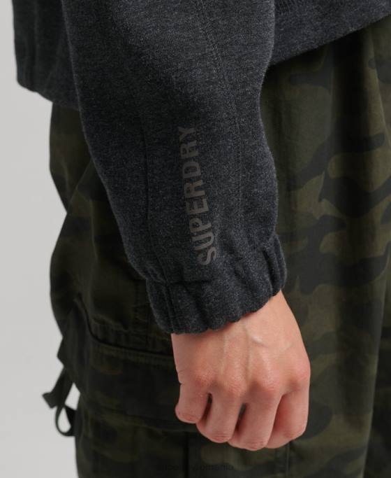 Superdry hanorac code tech crew îmbrăcăminte gri inchis femei JX0Z5861