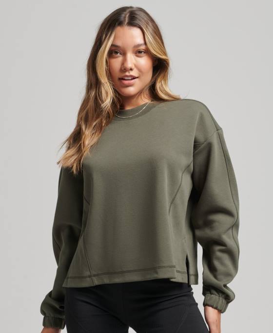 Superdry hanorac code tech crew îmbrăcăminte kaki femei JX0Z5921