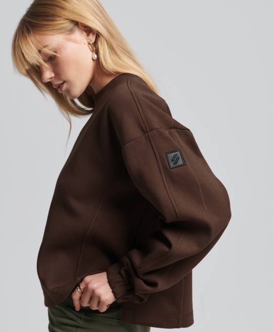 Superdry hanorac code tech crew îmbrăcăminte maro femei JX0Z5804