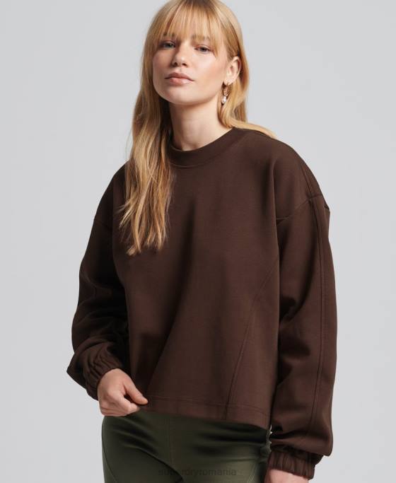 Superdry hanorac code tech crew îmbrăcăminte maro femei JX0Z5804