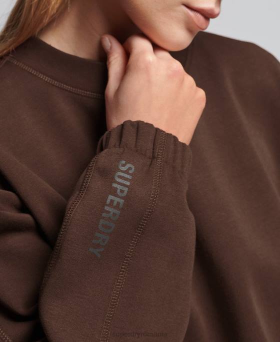 Superdry hanorac code tech crew îmbrăcăminte maro femei JX0Z5804