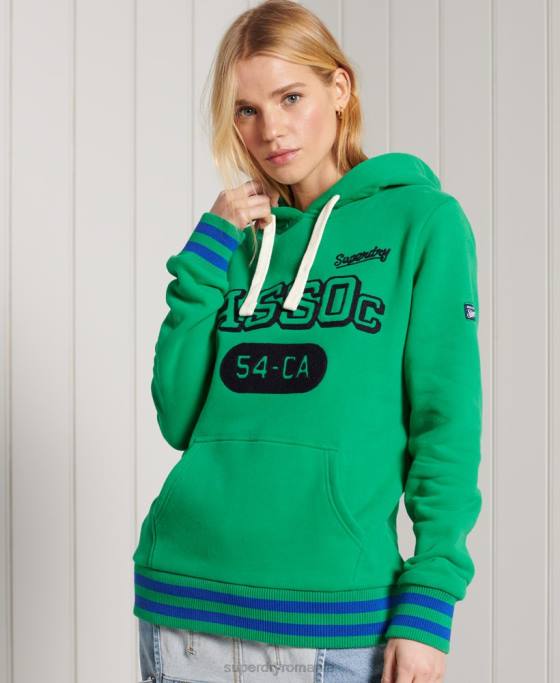 Superdry hanorac colegial atletic union îmbrăcăminte verde femei JX0Z6133