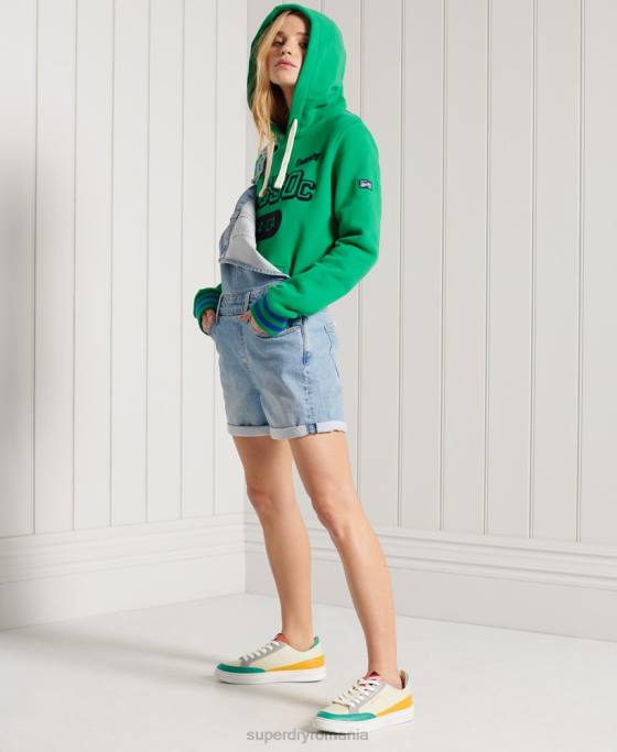 Superdry hanorac colegial atletic union îmbrăcăminte verde femei JX0Z6133