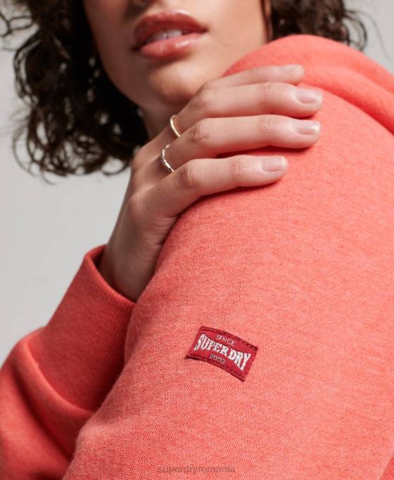 Superdry hanorac colegial cu fermoar cu scripturi vintage îmbrăcăminte coral femei JX0Z3374