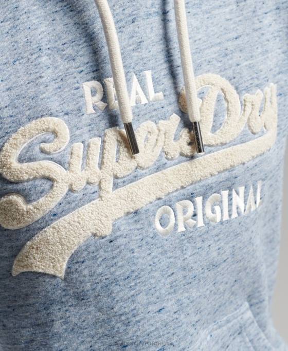 Superdry hanorac colegial cu logo vintage îmbrăcăminte albastru deschis femei JX0Z2320