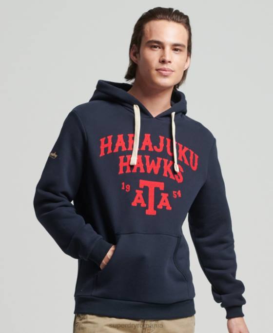 Superdry hanorac colegial de epocă îmbrăcăminte marina bărbați JX0Z801