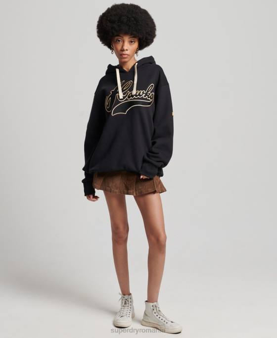 Superdry hanorac colegial de epocă îmbrăcăminte negru femei JX0Z5811