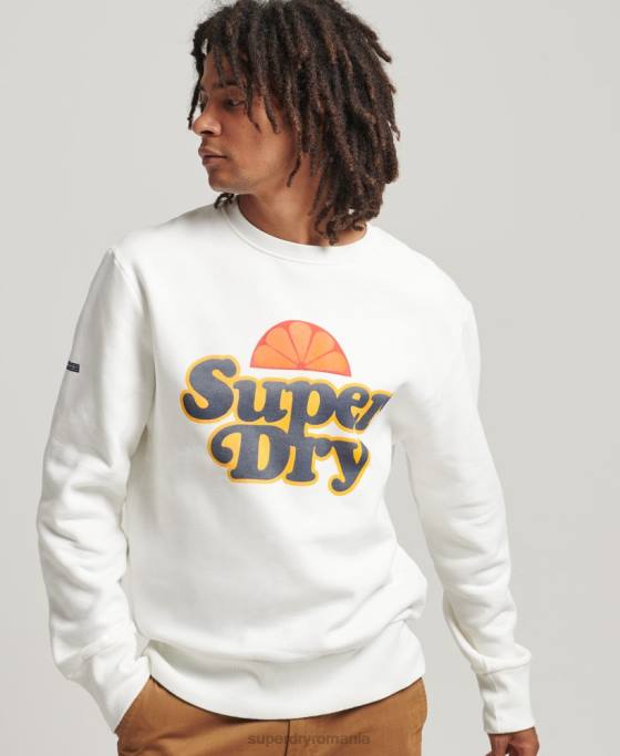 Superdry hanorac cooper nostalgia crew îmbrăcăminte cremă bărbați JX0Z5051