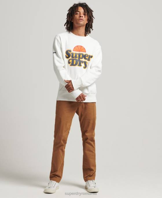 Superdry hanorac cooper nostalgia crew îmbrăcăminte cremă bărbați JX0Z5051